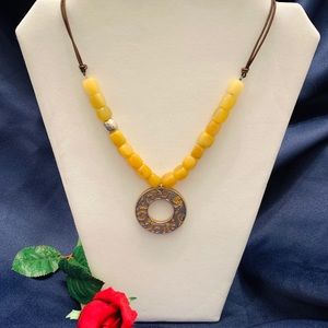 Vintage SILPADA - Yellow Gold Serpentine Stone
